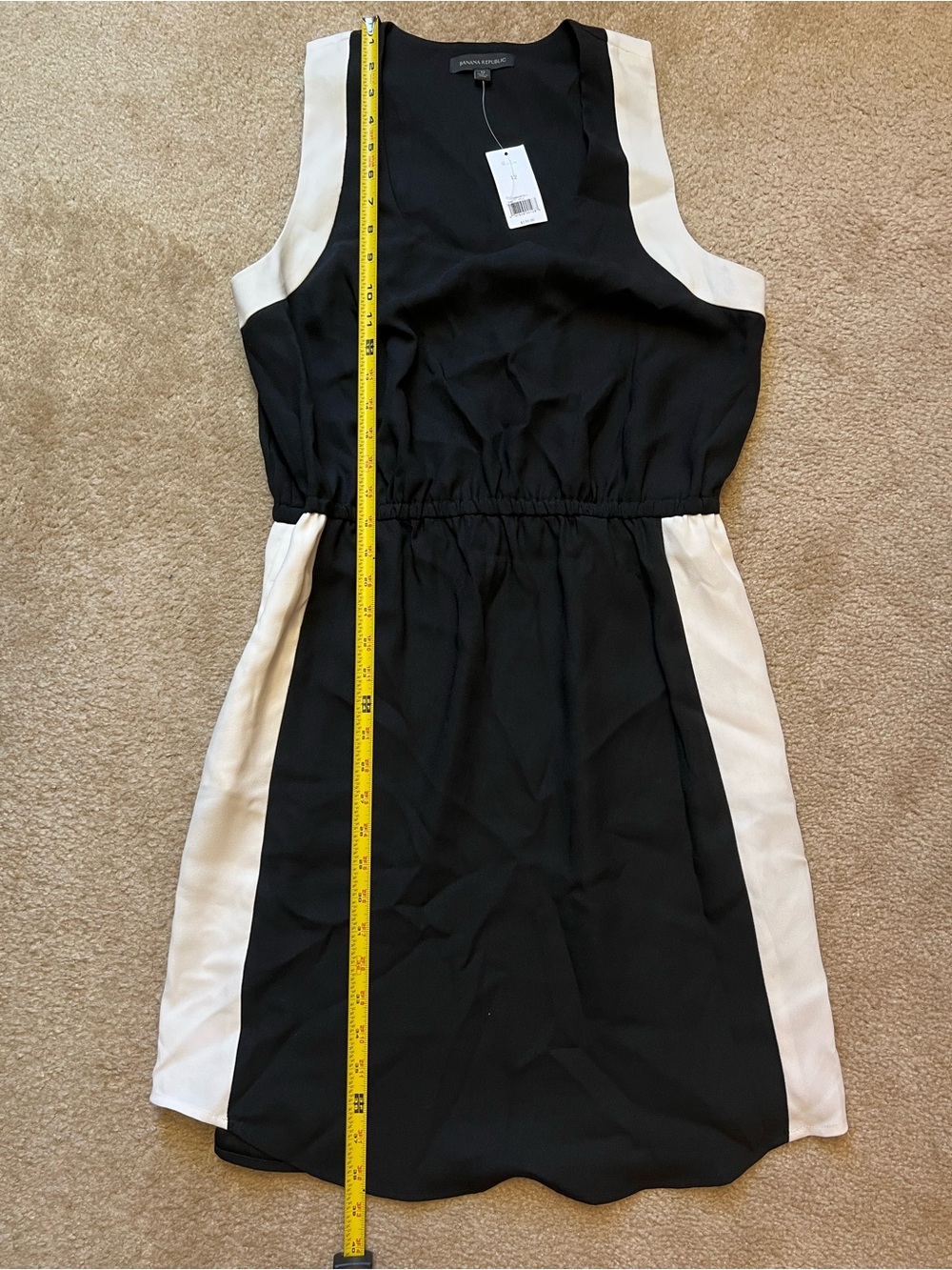 Banana Republic NWT Black White Colorblock Sleeveless Dress Size 12 - Picture 3 of 8